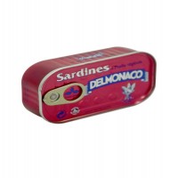 Sardines à l'huile végétale - Delmonaco - Carton de 50 boîtes x 125 g